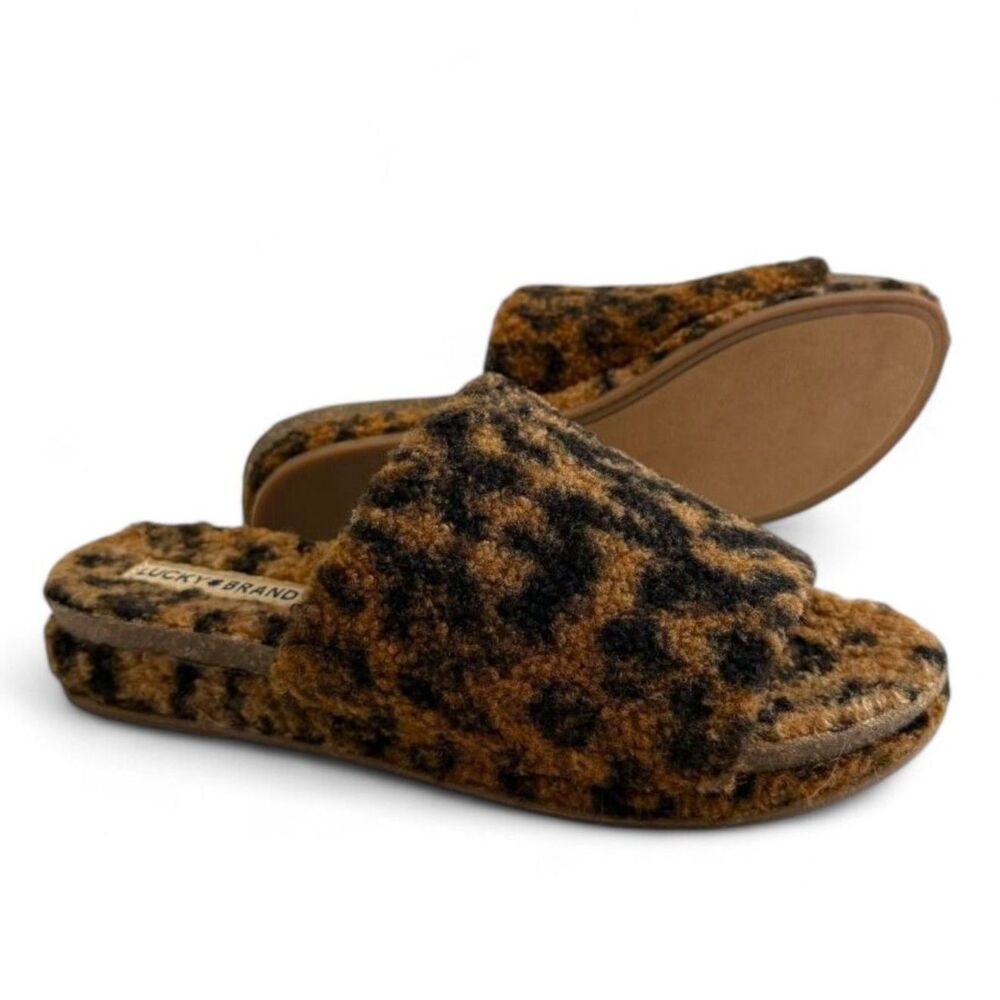 LUCKY BRAND Gadini Faux Shearling Open Toe Slide Slippers, NEW! Size 9